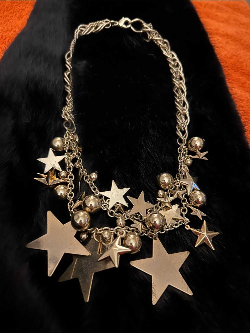 Statement gold tone Star Charm Necklace - Women Jewelry